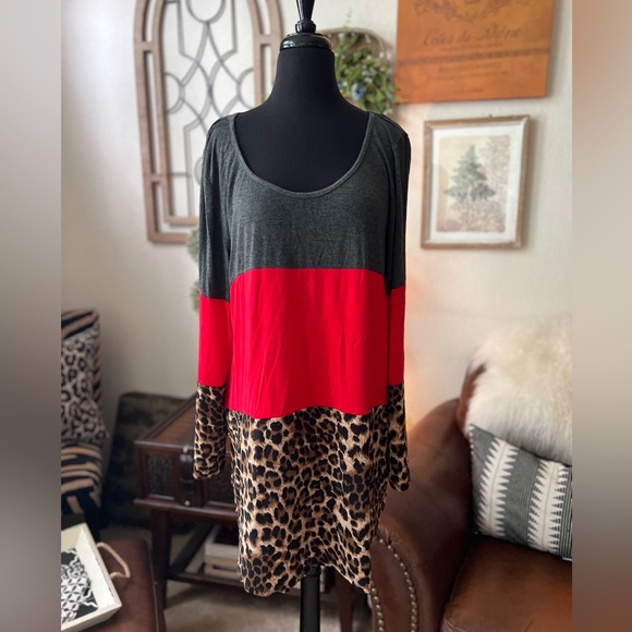 Mixed Print Top - Picture 1 of 3